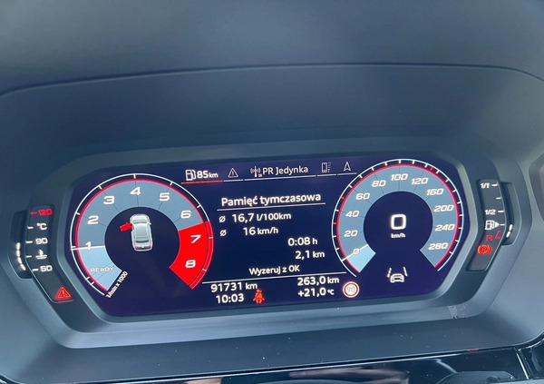 Audi A3 cena 83000 przebieg: 91000, rok produkcji 2020 z Polkowice małe 326